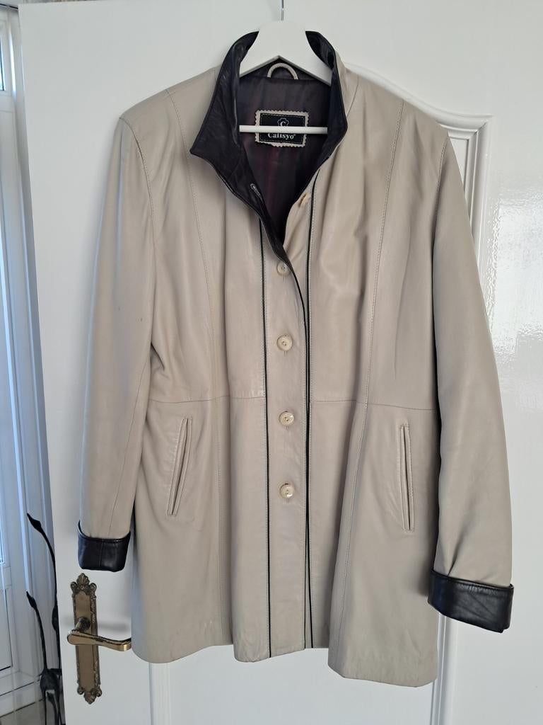 Calisyo damesjas leer maat 40, Ophalen of Verzenden, Zo goed als nieuw, Maat 38/40 (M), Beige