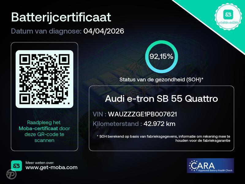 Audi e-tron Sportback 55 quattro S edition 95 kWh | Panorama, Automaat, Zwart, 95 kWh, Zwart