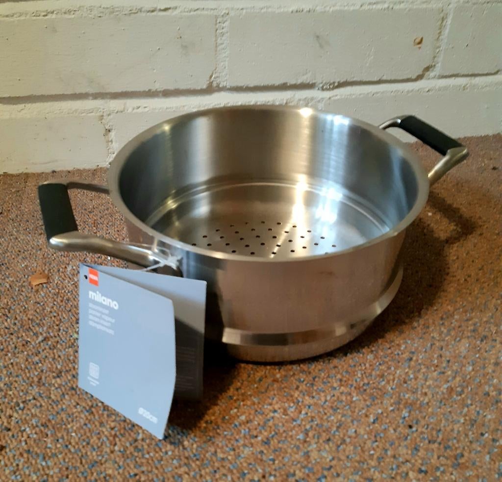 Pan stoominzetje nieuw!, Inductieplaat, Nieuw, Rvs, Ophalen