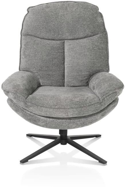 nieuwe relex Fauteuil+Poef, stof grijs, Draai+Kantelbaar H&H, Ophalen, Nieuw, Stof, 50 tot 75 cm