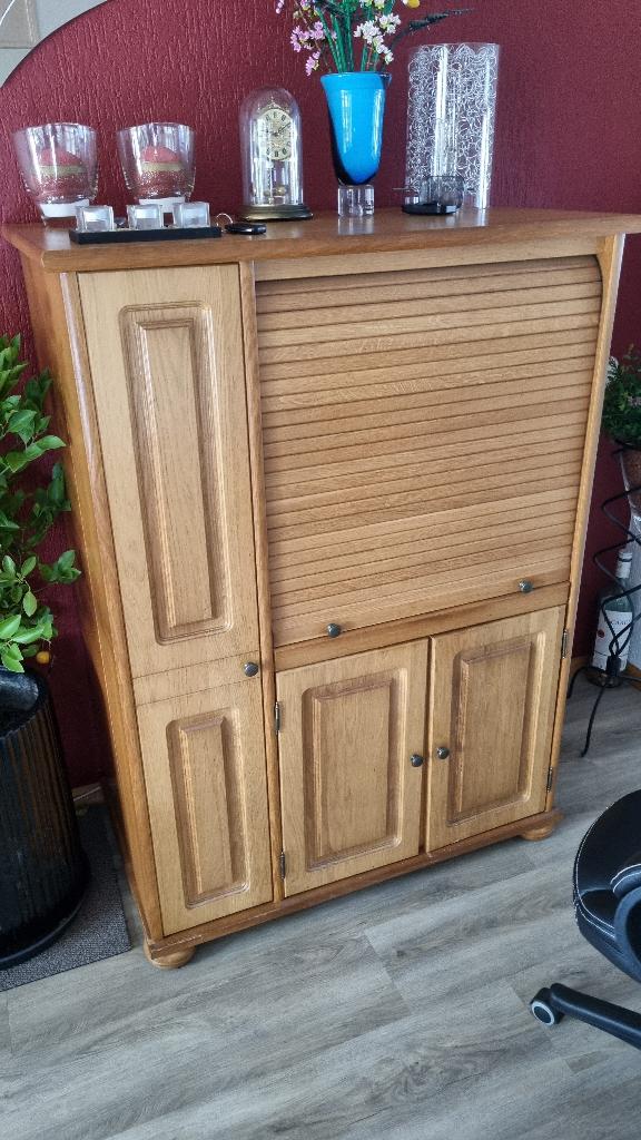 blank eiken computerkast, Huis en Inrichting, Ophalen, Gebruikt, Landelijk, 120 tot 170 cm