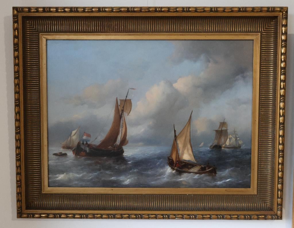 Antonie Waldorp 1803-1866, schilderij maritiem zeezicht, Antiek en Kunst, Kunst | Schilderijen | Klassiek, Ophalen