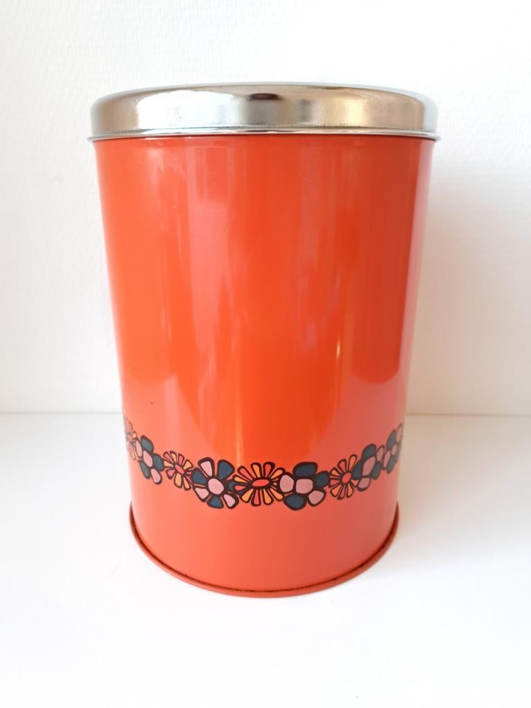 Vintage Brabantia XL blik jaren '70 - H29cm, Verzamelen, Ophalen of Verzenden, Gebruikt, Koek(jes), Overige merken