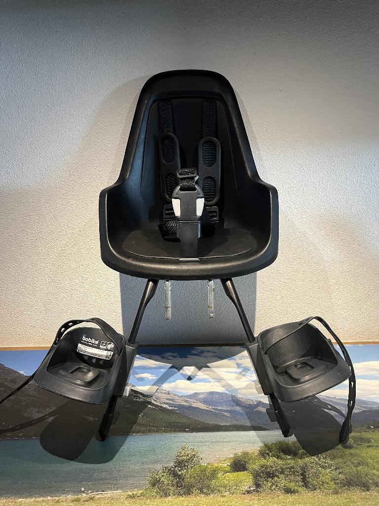 Bobike mini one black + montageblok, Fietsen en Brommers, Fietsaccessoires | Fietsstoeltjes, Ophalen, Voorzitje, Bobike, 0 t/m 13 kg