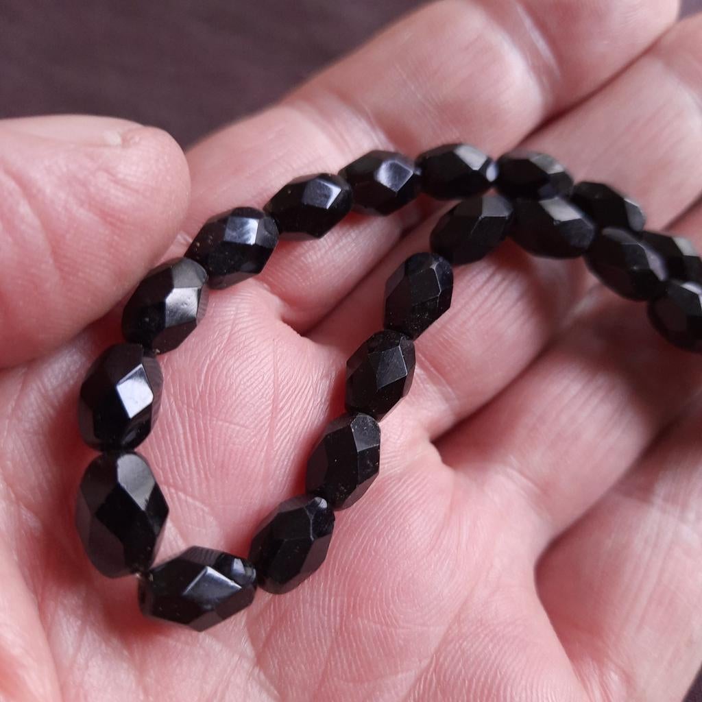 Ketting Zwart Glas geen Git, Verzenden, Zo goed als nieuw, Zwart, Overige materialen