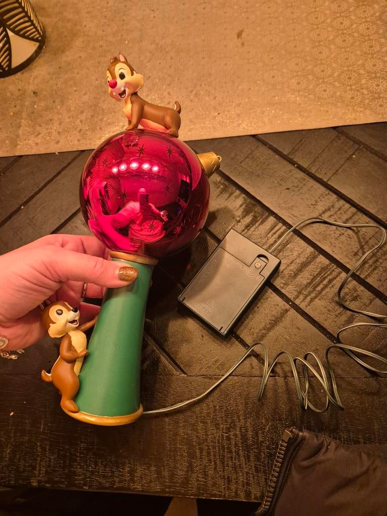 Disney kerstboom piek knabbel en babbel met verlichting, Verzamelen, Ophalen of Verzenden, Overige figuren, Beeldje of Figuurtje