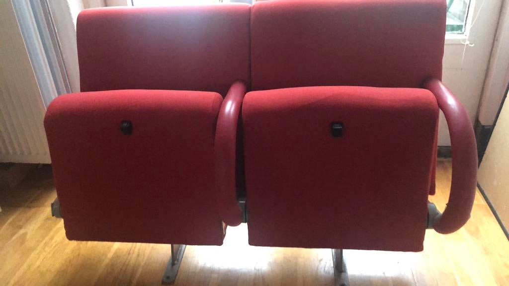 Theater stoelen, Ophalen, Gebruikt, Tweepersoons, 75 tot 100 cm