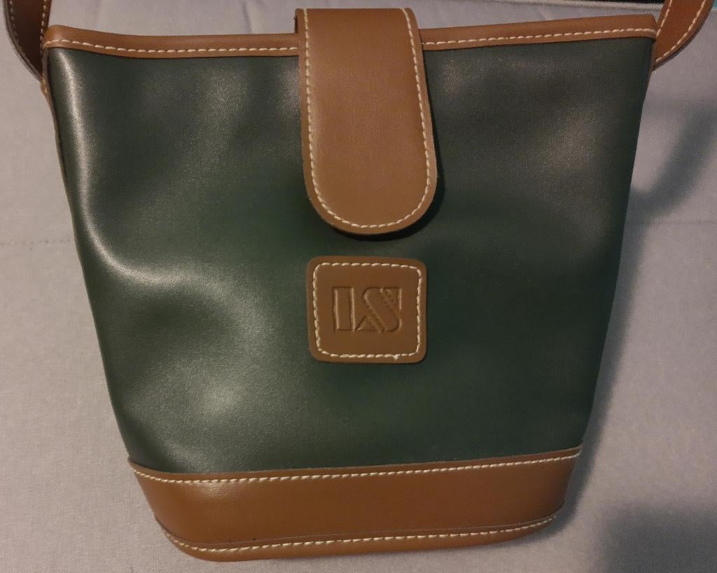 Schoudertas 2-kleurig, Sieraden, Tassen en Uiterlijk, Tassen | Damestassen, Ophalen of Verzenden, Nieuw, Groen, Schoudertasje