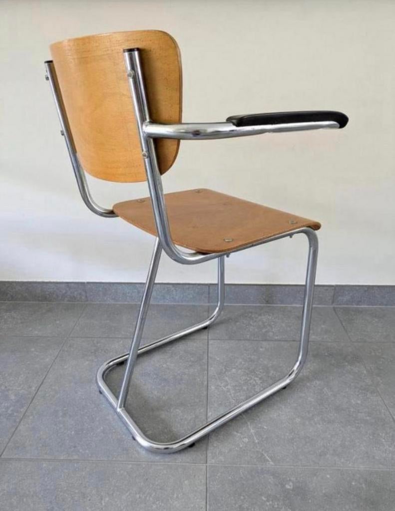 Vintage 4 Gispen buisframestoelen model 207.473, Ophalen