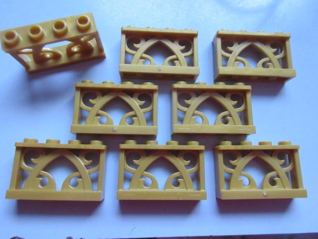 nr. 8726, 8 Gouden sierhekjes., Ophalen of Verzenden, Zo goed als nieuw, Complete set, Lego