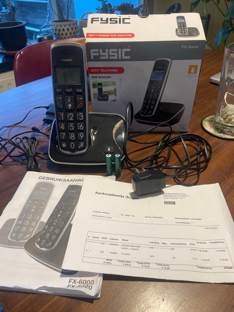 Fysic Senior DECT FX-6000 snoerloos - ZGAN, Ophalen, Zo goed als nieuw, 1 handset