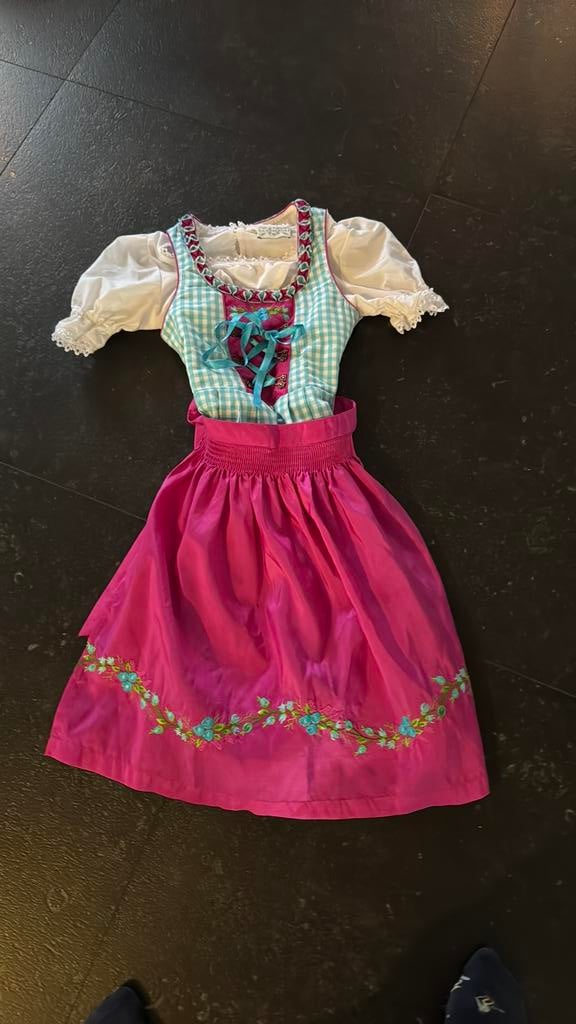 Echte Oostenrijkse dirndljurk maat 122 zgan, Ophalen of Verzenden, Zo goed als nieuw, 122 t/m 128, Meisje