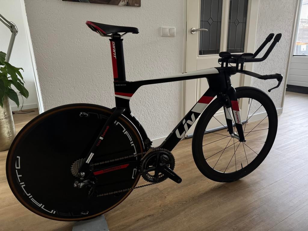 LIV/Giant Trinity, Maat S, Di2, tijdritfiets/triatlonfiets, Fietsen en Brommers, Ophalen, Gebruikt, Carbon, 49 tot 53 cm