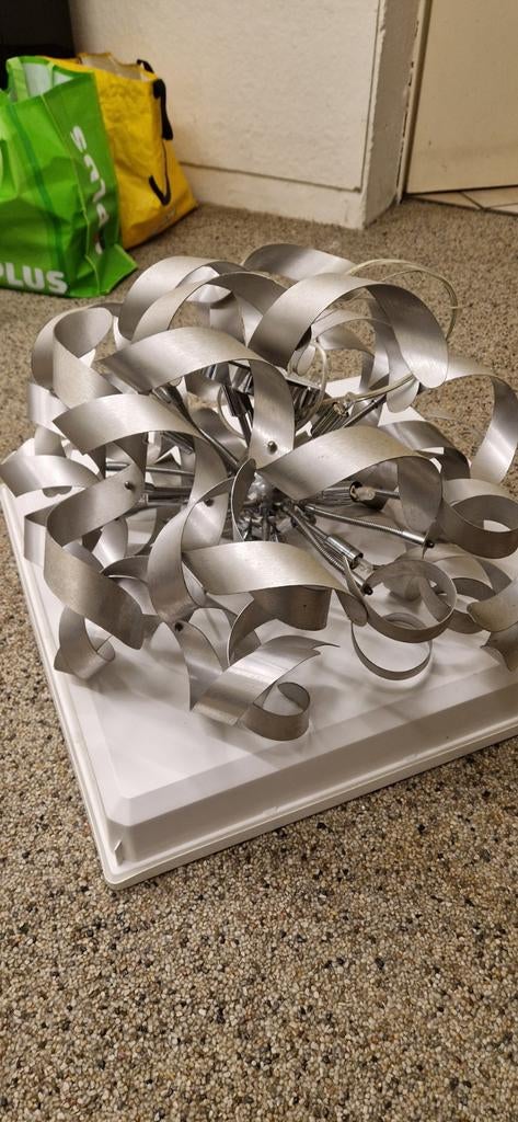 Aluminium Krullen Lamp, Ophalen of Verzenden, Gebruikt