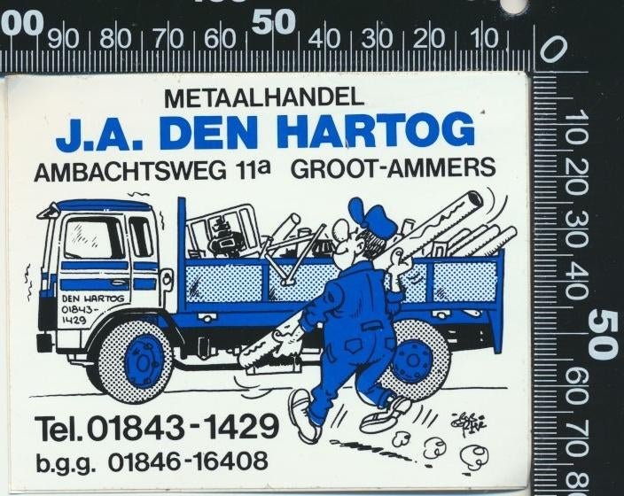 Sticker: Metaalhandel Den Hartog - Groot Ammers, Ophalen of Verzenden, Zo goed als nieuw, Bedrijf of Vereniging