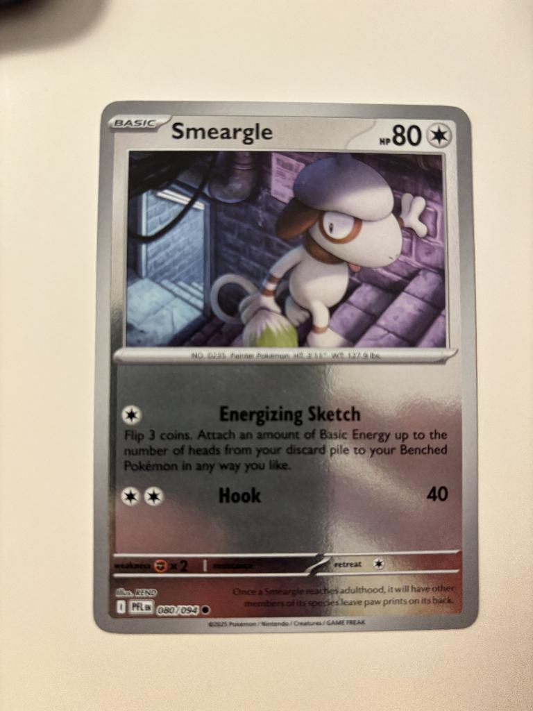 Smeargle 078/094 NM-M Reverse Holo Phantasmal Flames, Ophalen of Verzenden, Zo goed als nieuw, Losse kaart, Foil