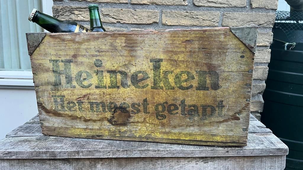 Originele houten Heineken bierkrat uit 1961, Ophalen of Verzenden, Gebruikt, Overige typen, Heineken