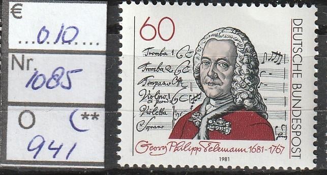 Bund Telemann Michel 1085 Nr.941p, Verzenden, BRD, Postfris