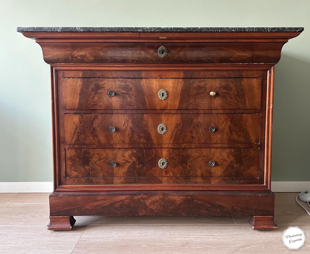 Louis Philippe Commode met Marmeren Blad, Ophalen