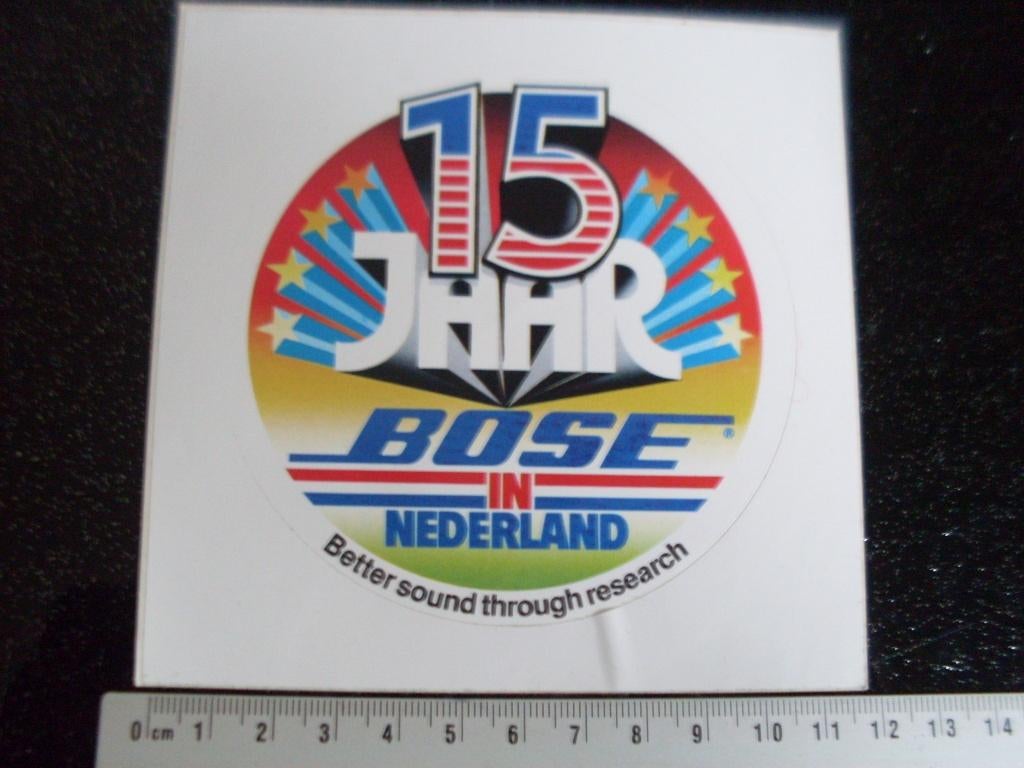 sticker 15 jaar bose in nederland logo, Ophalen of Verzenden, Zo goed als nieuw, Merk