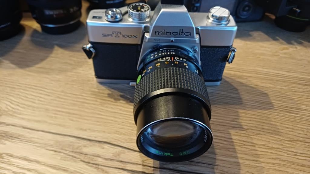 Minolta srT100X met Tokina 135mm 2.8, Ophalen of Verzenden, Zo goed als nieuw, Spiegelreflex, Minolta