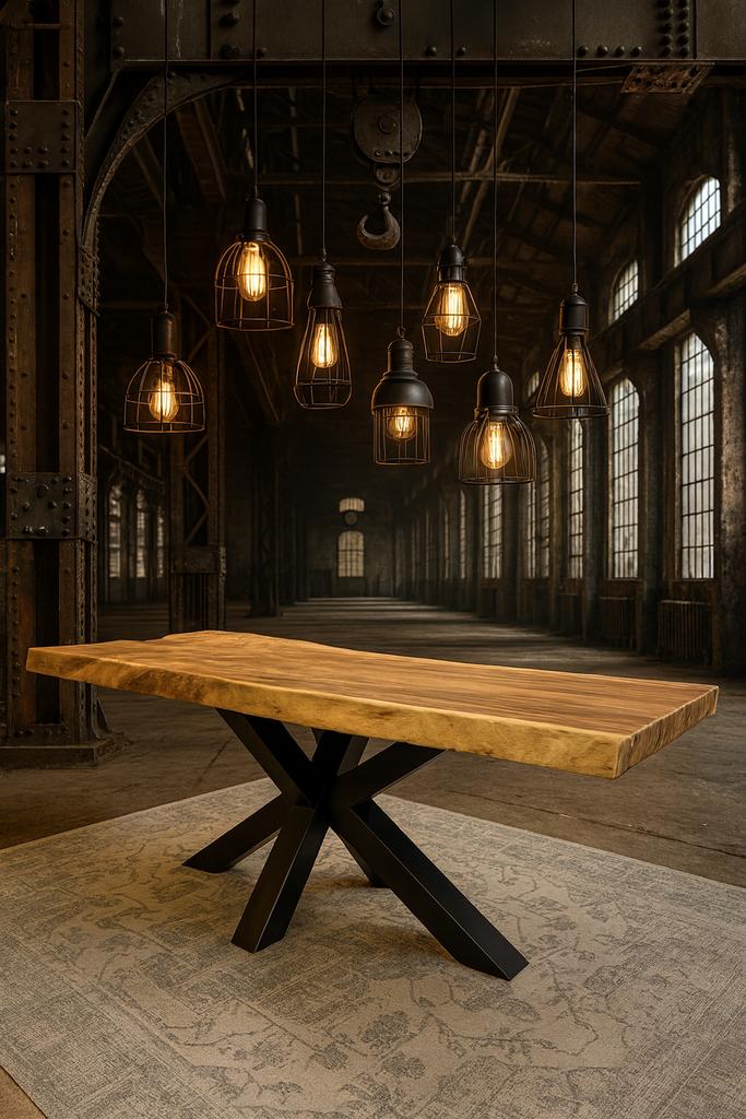 Eettafel/Boom Suar hout 220 spinpoot Direct/leverbaar E-7285