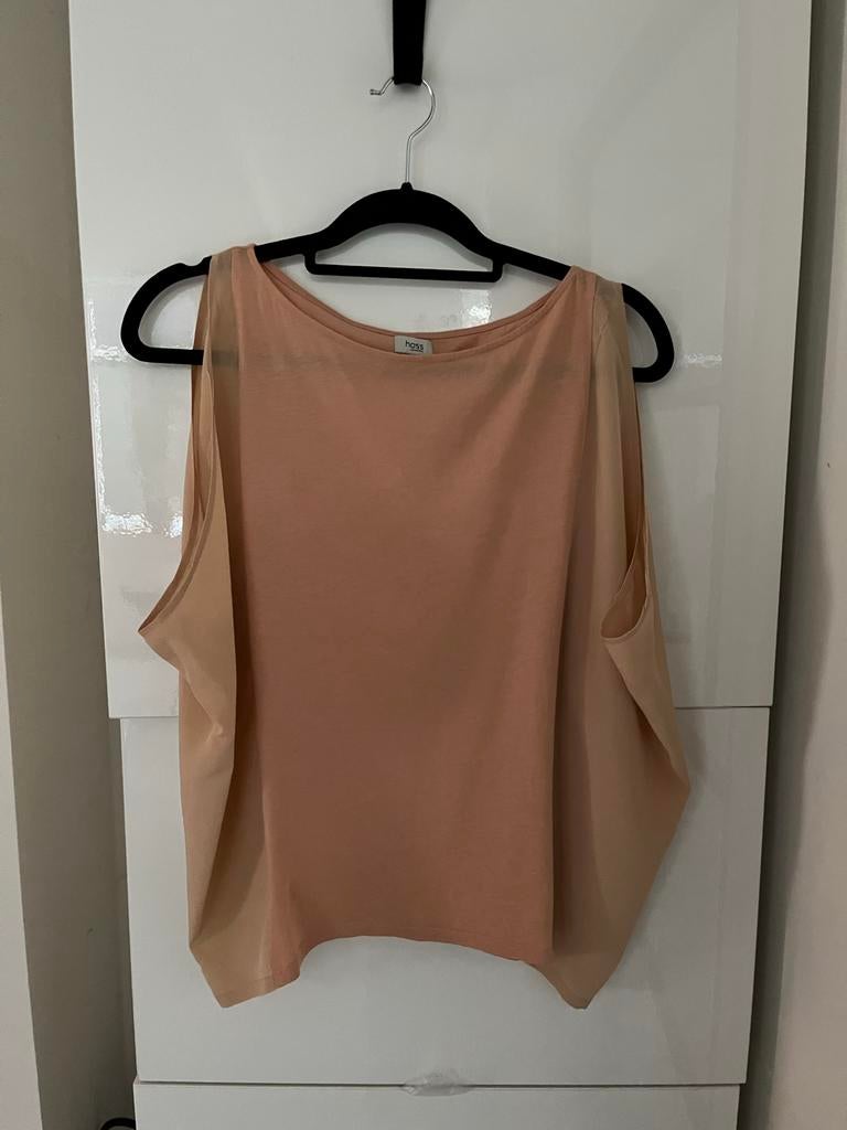 Hoss Intropa zalmroze top zijde maat L, Maat 42/44 (L), Ophalen of Verzenden, Zo goed als nieuw, Roze