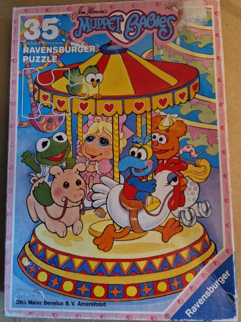 1986 2 x the muppet babies puzzle muppets show jim henson, Ophalen of Verzenden, Actiefiguur of Pop