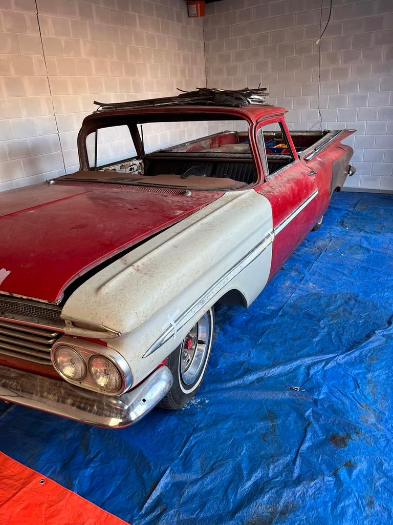 1959 chevrolet EL Camino V8 TH400 project restomod hotrod, Automaat, Achterwielaandrijving, Zwart, Overige carrosserieën