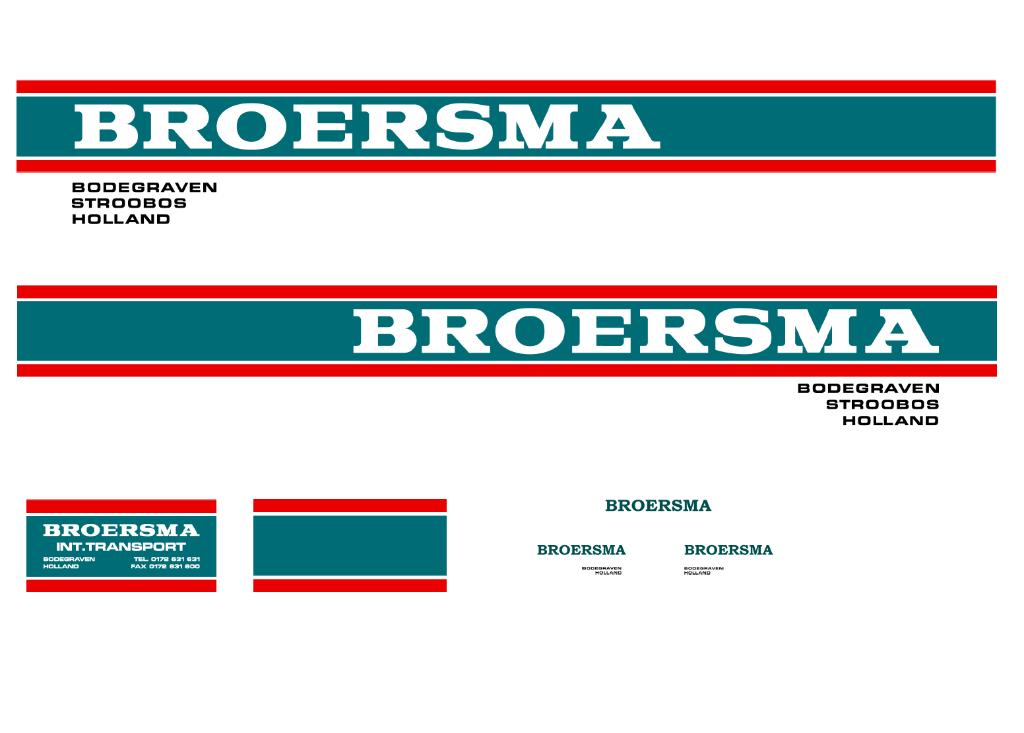 Vrachtauto decal 1:50 Broersma Bodegraven ( trailer ), Verzenden, Nieuw, Bus of Vrachtwagen, Overige merken