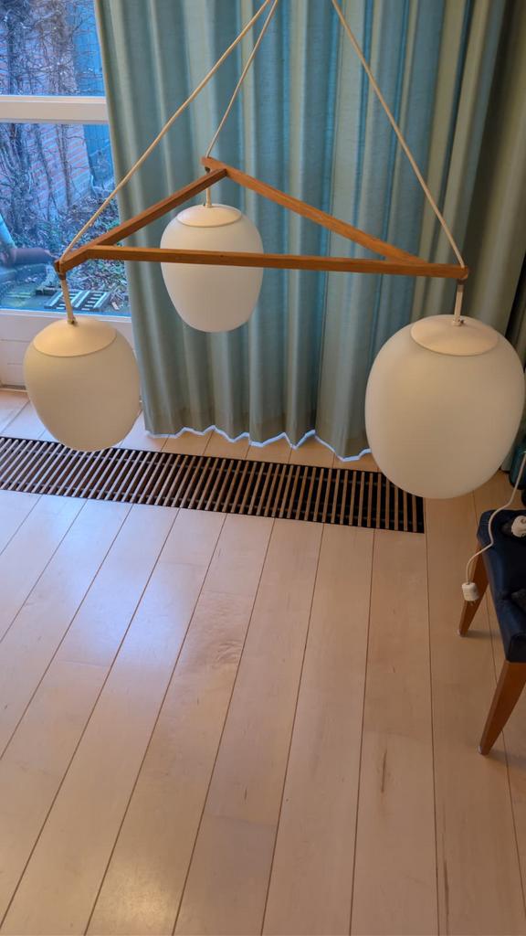 Midcentury Retro Vintage design school hang hal lampen, Verzamelen, Retro, Ophalen, Huis en Inrichting