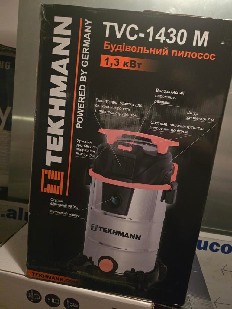 Tekhmann Bouwstofzuiger - Nieuw!, Ophalen of Verzenden, Nieuw, Waterstofzuiger