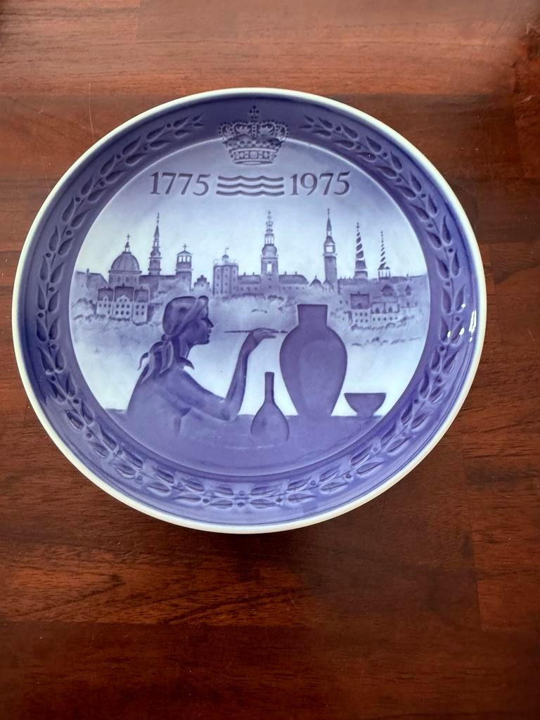 Blauw wit wandbord  royal Copenhagen1775-1975, Antiek en Kunst, Ophalen of Verzenden