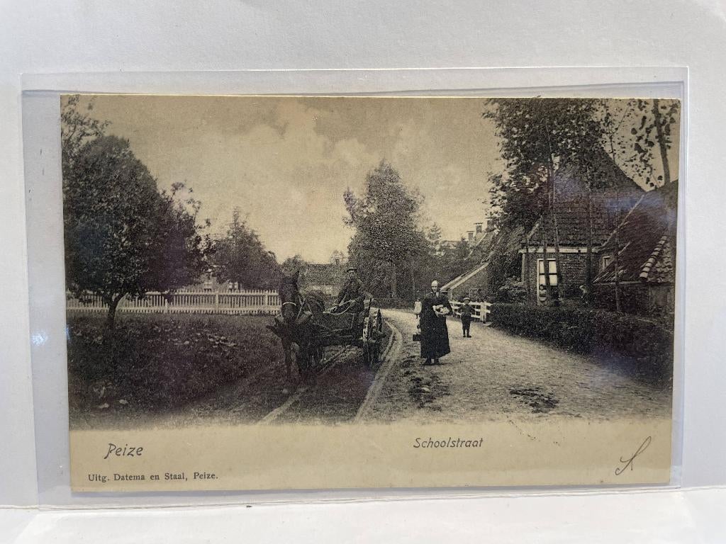 Peize - Schoolstraat, Verzenden, Voor 1920, Gelopen, Groningen