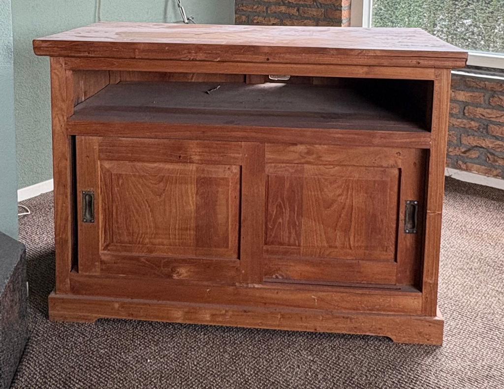 Teak houten TV kast, Ophalen, Zo goed als nieuw, 120 tot 170 cm