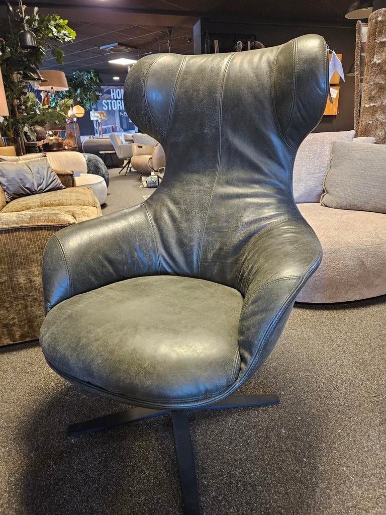Draai fauteuil Peaches het-anker africa leder, Nieuw, Ophalen of Verzenden, 50 tot 75 cm, Leer