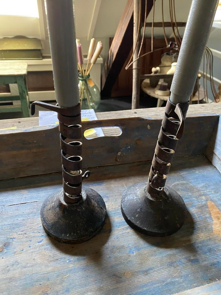 Antieke rat de cave kandelaar, Ophalen of Verzenden, Koper of Brons