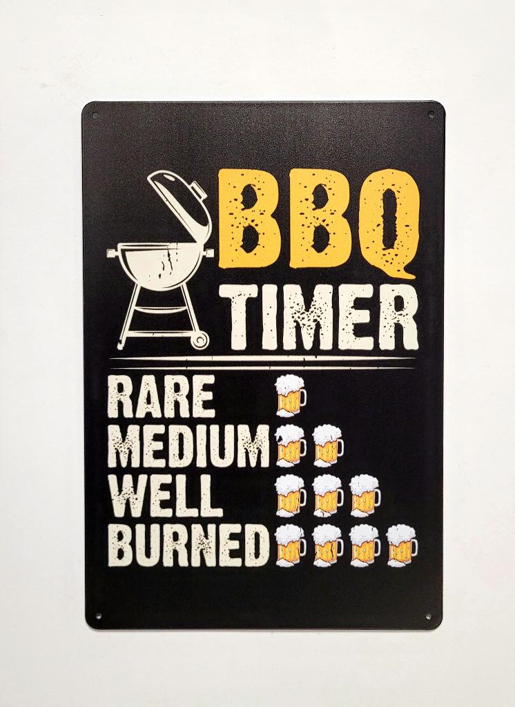 BBQ Timer bierglazen reclamebord van metaal wandbord deco, Info@deconoord.nl, Deco Noord, Nieuw, Ophalen of Verzenden