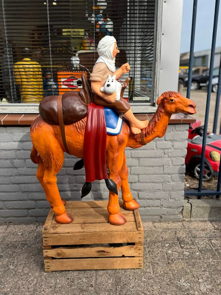 Groot Kuifje beeld kameel en Bobbie, Ophalen, Gebruikt, Beeldje of Figuurtje, .