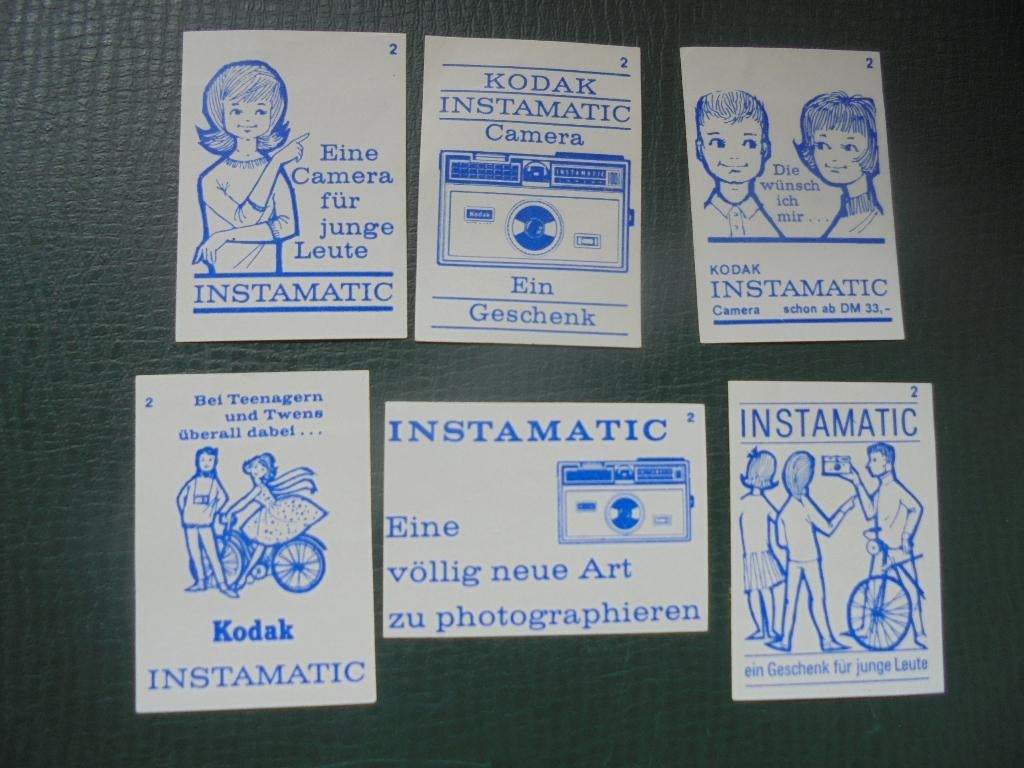 6 oude lucifermerken KODAK Instamatic Camara, Verzamelen, Ophalen of Verzenden, Zo goed als nieuw, Luciferdoosjes of -merken