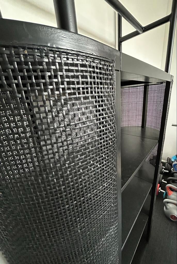 Zwarte webbing kast “Julius” van de Karwei, Huis en Inrichting, Ophalen, Gebruikt