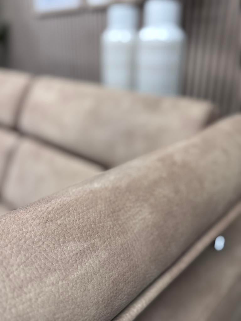 ZGAN Home Center Hoekbank Microleer - Beige - 267 x 225, 250 tot 300 cm, -, -, Hoekbank