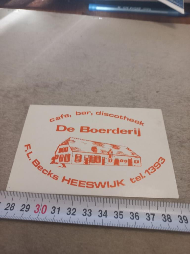 Cafe bar discotheek de boerderij heeswijk, Verzamelen, Ophalen of Verzenden, Zo goed als nieuw