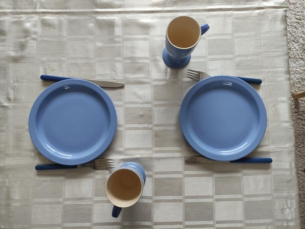 Ontbijtservies voor 2 personen, Ophalen of Verzenden, Nieuw, Overige stijlen, Kop(pen) en/of Schotel(s)