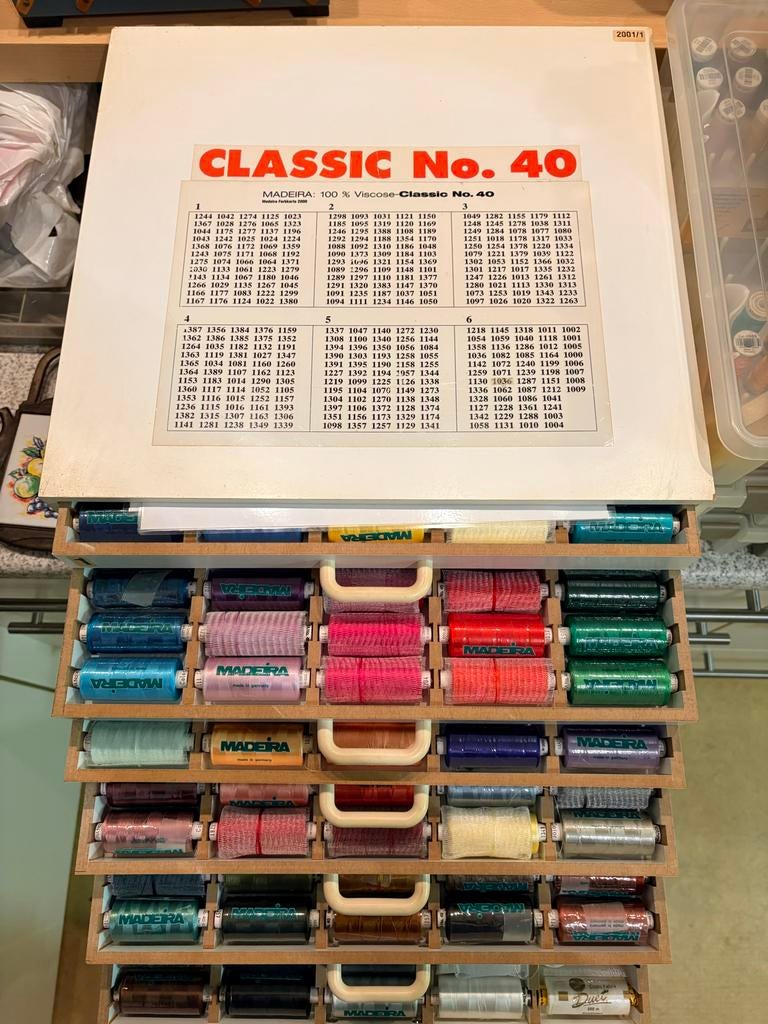 Madeira 100% Viscose-Classic No.40 ladekast met garen, Ophalen, Gebruikt, Garen of Naald(en)