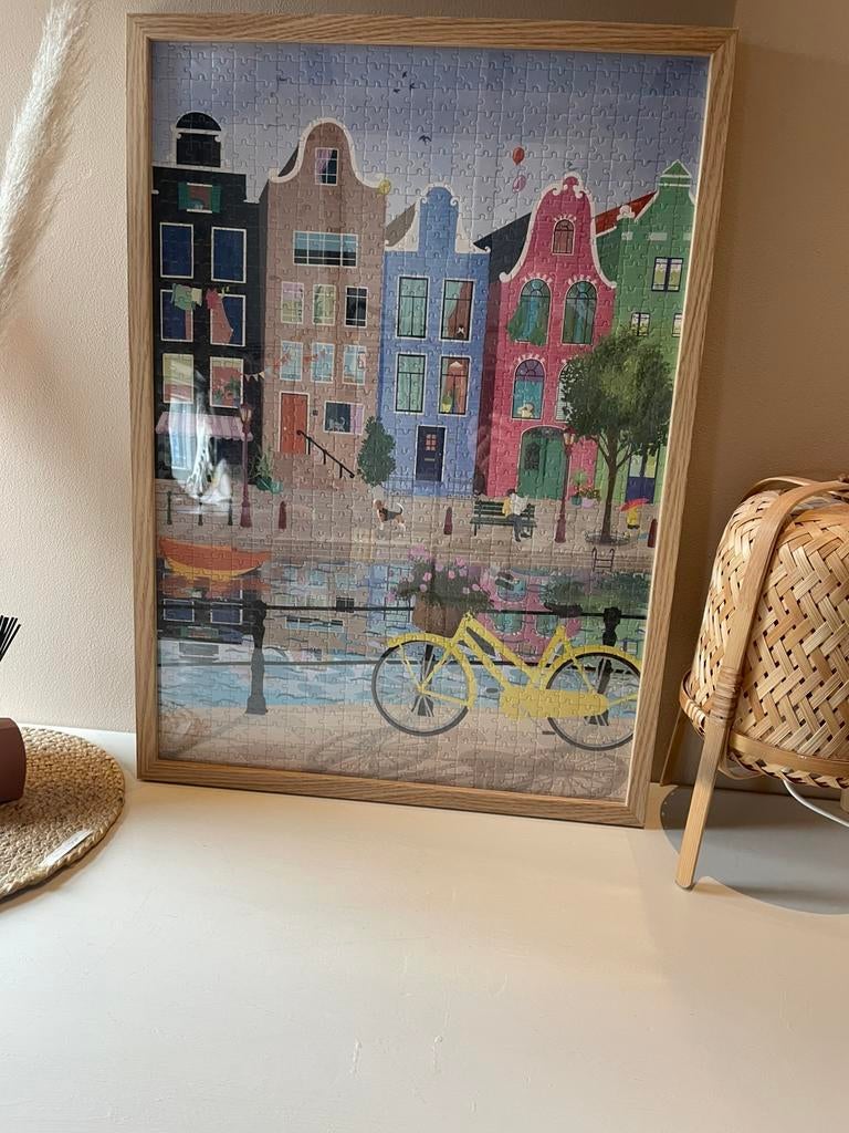 Hema puzzel met lijst grachtenpand, Ophalen