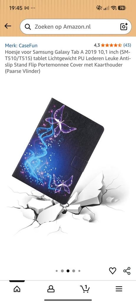 Hoesje voor Samsung Galaxy Tab A 2019 10,1 inch OP IS OP, 10 inch, CaseFun, Nieuw, Bescherming voor- en achterkant