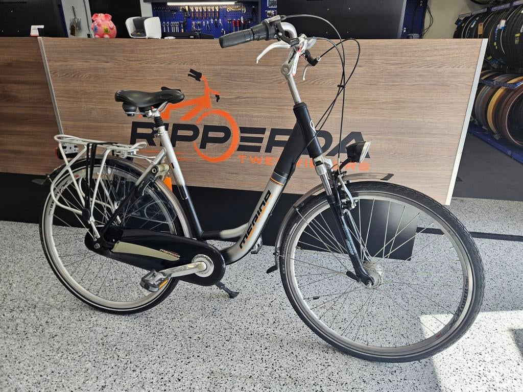 Merida Freesport Damesfiets - 55cm - Grijs/Zwart - 7 versn., Versnellingen, Noord-Brabantlaan 305, 5657 GB Eindhoven, Ophalen of Verzenden