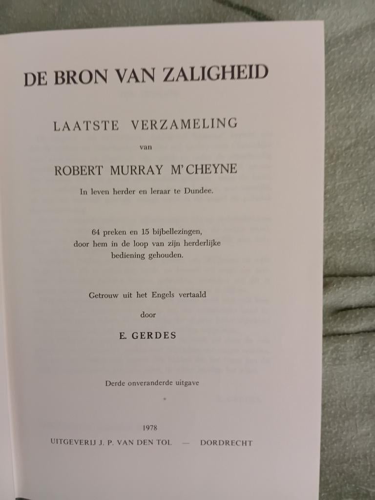 De Bron van Zaligheid - Robert Murray M'Cheyne (1978), Boeken, Ophalen of Verzenden, Gelezen, Robert Murray M'Cheyne, Christendom | Protestants