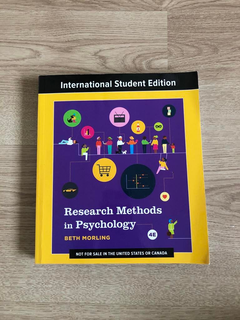 Research Methods in Psychology - Beth Morling (4e), Ophalen of Verzenden, Gamma, Zo goed als nieuw, HBO